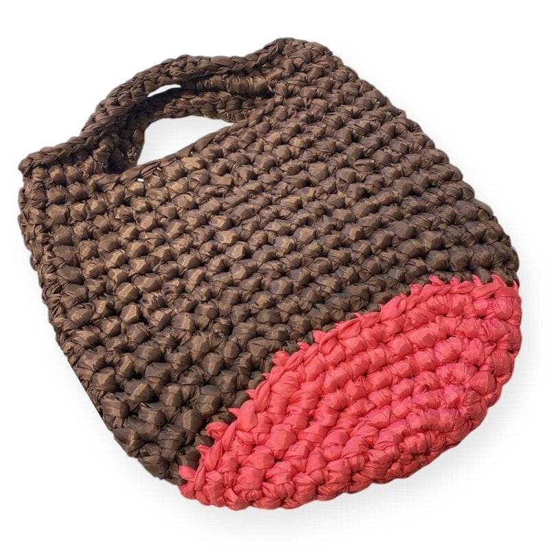 YOLA JAHSHAN FASHION Brown and Fuchsia Straw Bag