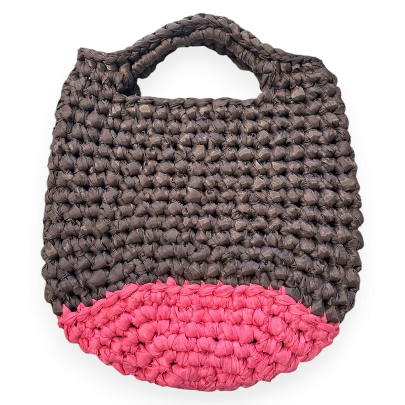 YOLA JAHSHAN FASHION Brown and Fuchsia Straw Bag