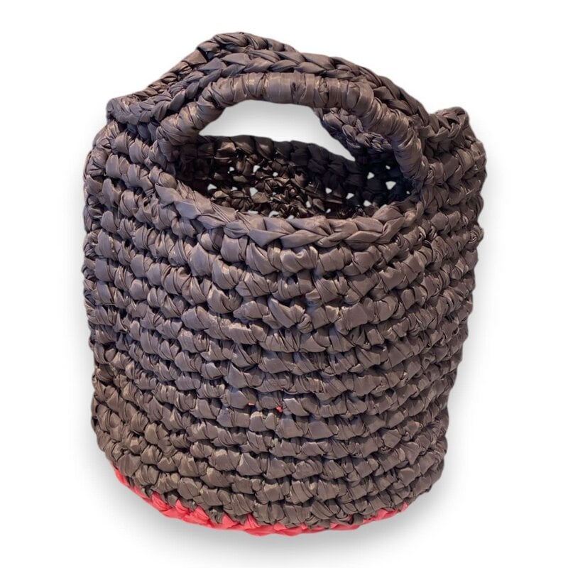 YOLA JAHSHAN FASHION Brown and Fuchsia Straw Bag