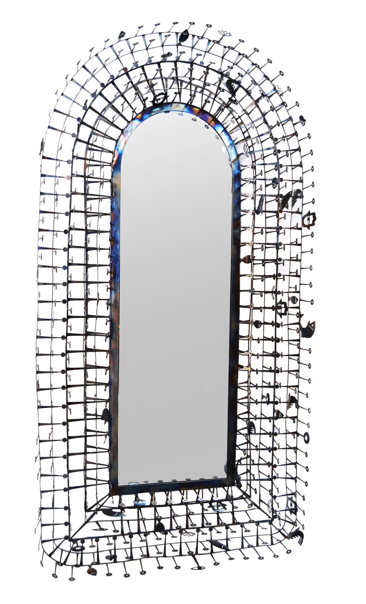 THREE_BY_SUAD Large Arched  Mirror,  finished with oxidation