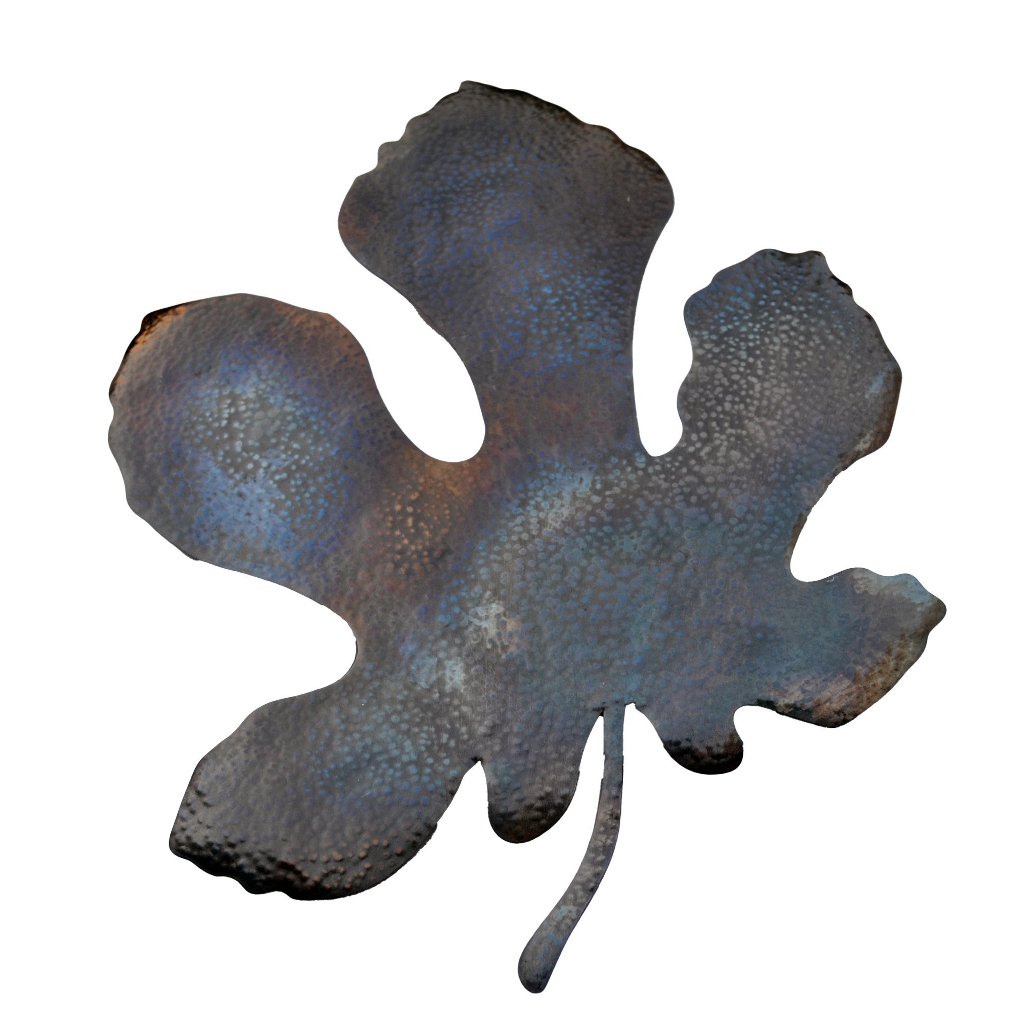 THREE_BY_SUAD Hammered Fig Leaf Trivet- Oxidized finish Coaster