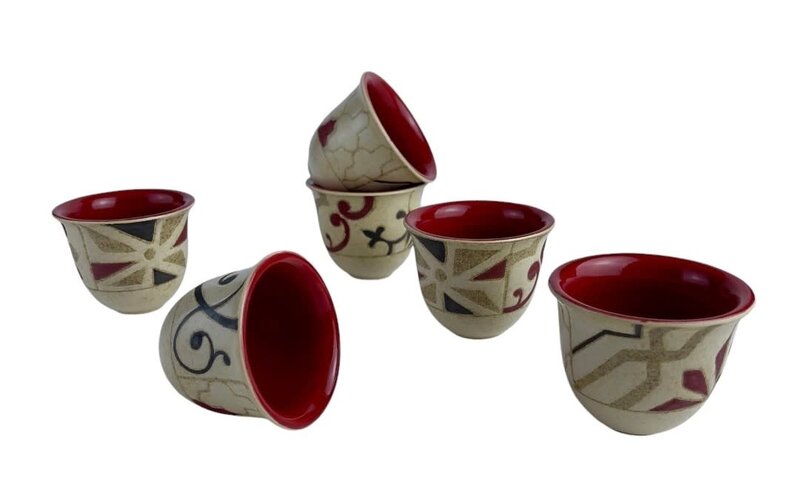 MERATH ART Alhambra Design - Arabic Coffee Cups set of 6