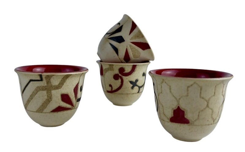 MERATH ART Alhambra Design - Arabic Coffee Cups set of 6