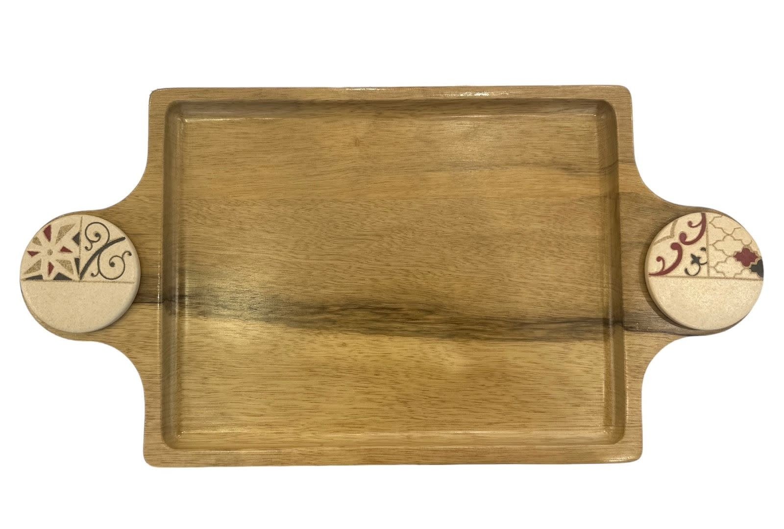 MERATH ART Alhambra Design - Rectangular Wooden Tray