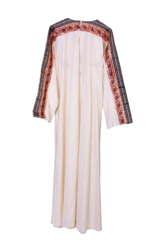 LAM COLLECTIONS long off-white Abaya with embroidery