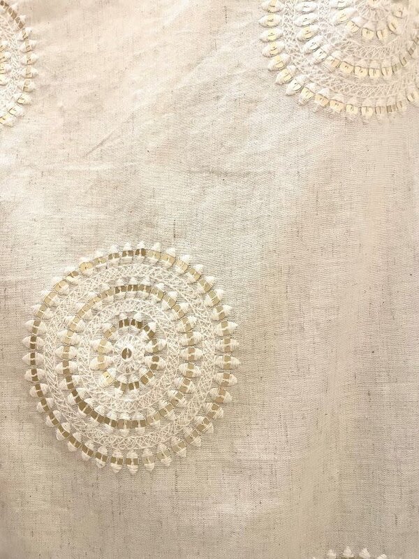 LAM COLLECTIONS off  white  bisht with gold embroidery