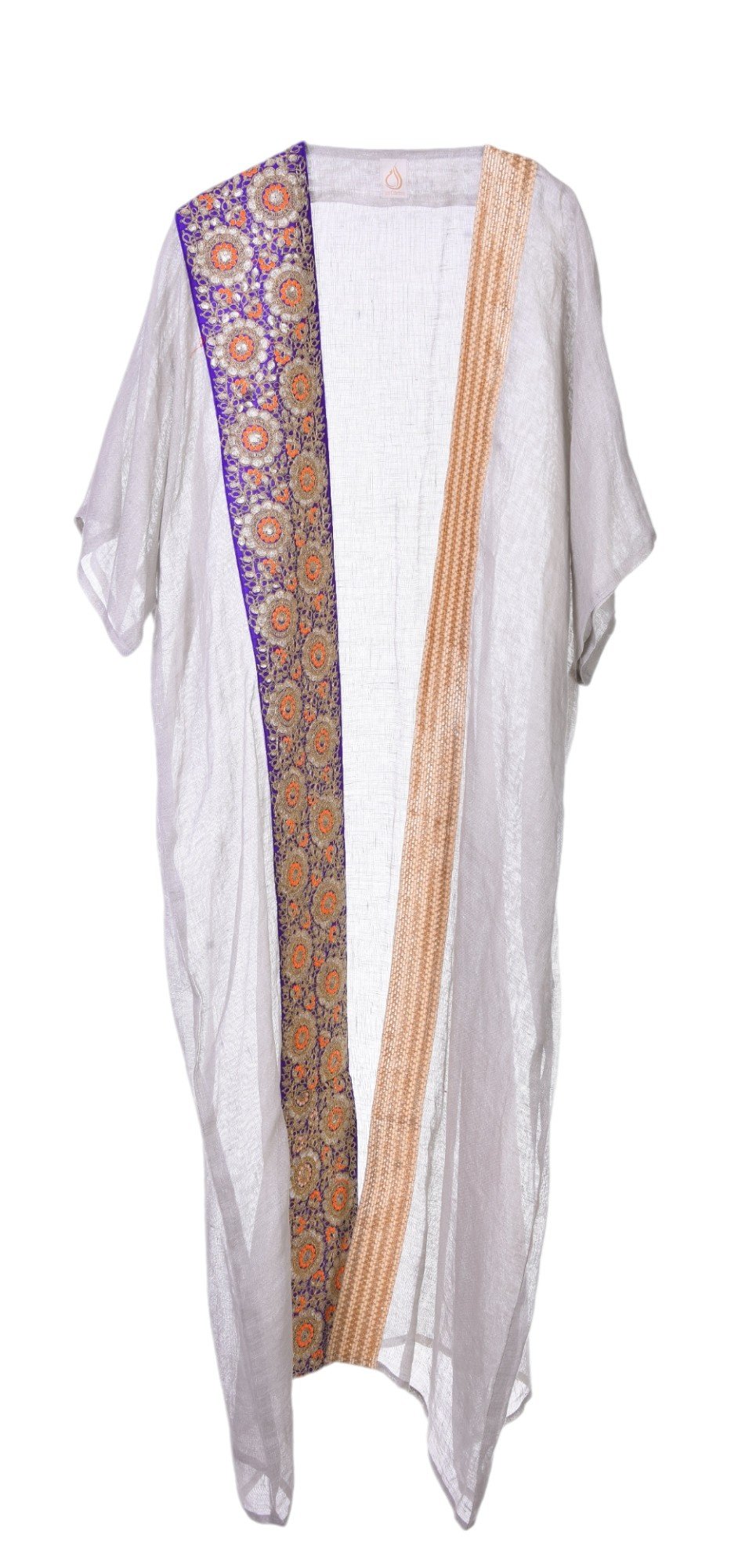 LAM COLLECTIONS Long White bisht with embroidery