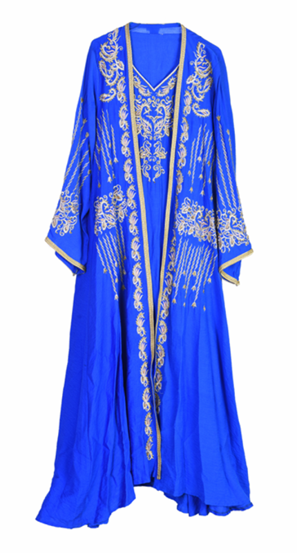 NK COUTURE Navy Blue kaftan with handmade embroidery