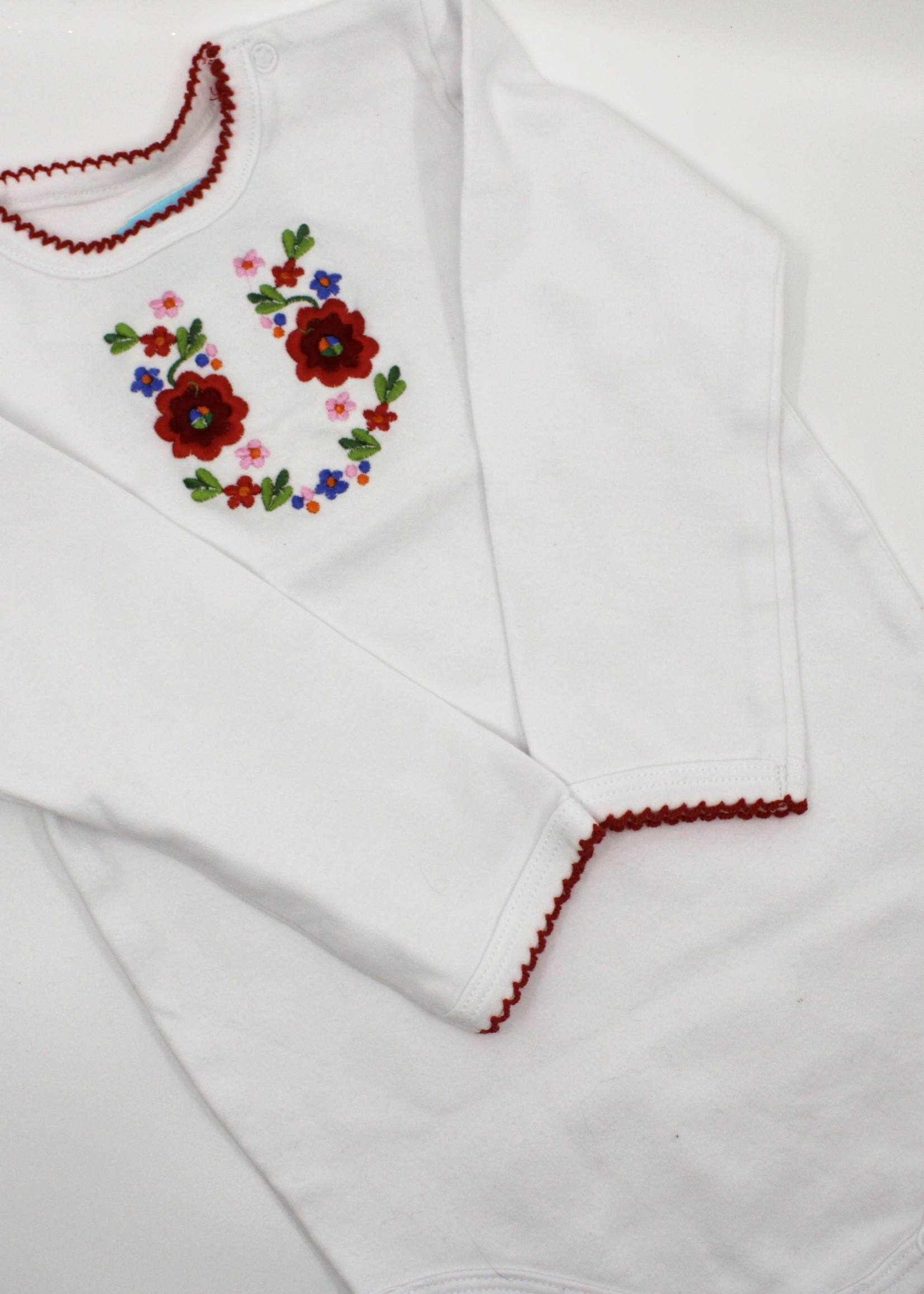 Baby Girl Long Sleeve Embroidered Onesie 9-12M
