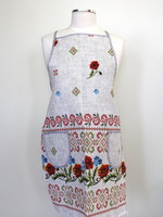 Light Grey Poppy Embroidery Apron