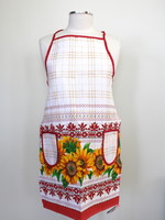 White Sunflower Embroidery Apron
