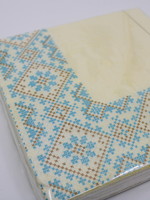 Margo Dinner Napkins- Blue & Cream Embroidery- 20ct