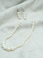 None JEWELRY -  Pearl and Gemstone Drop Earrings With Pearl Necklace
