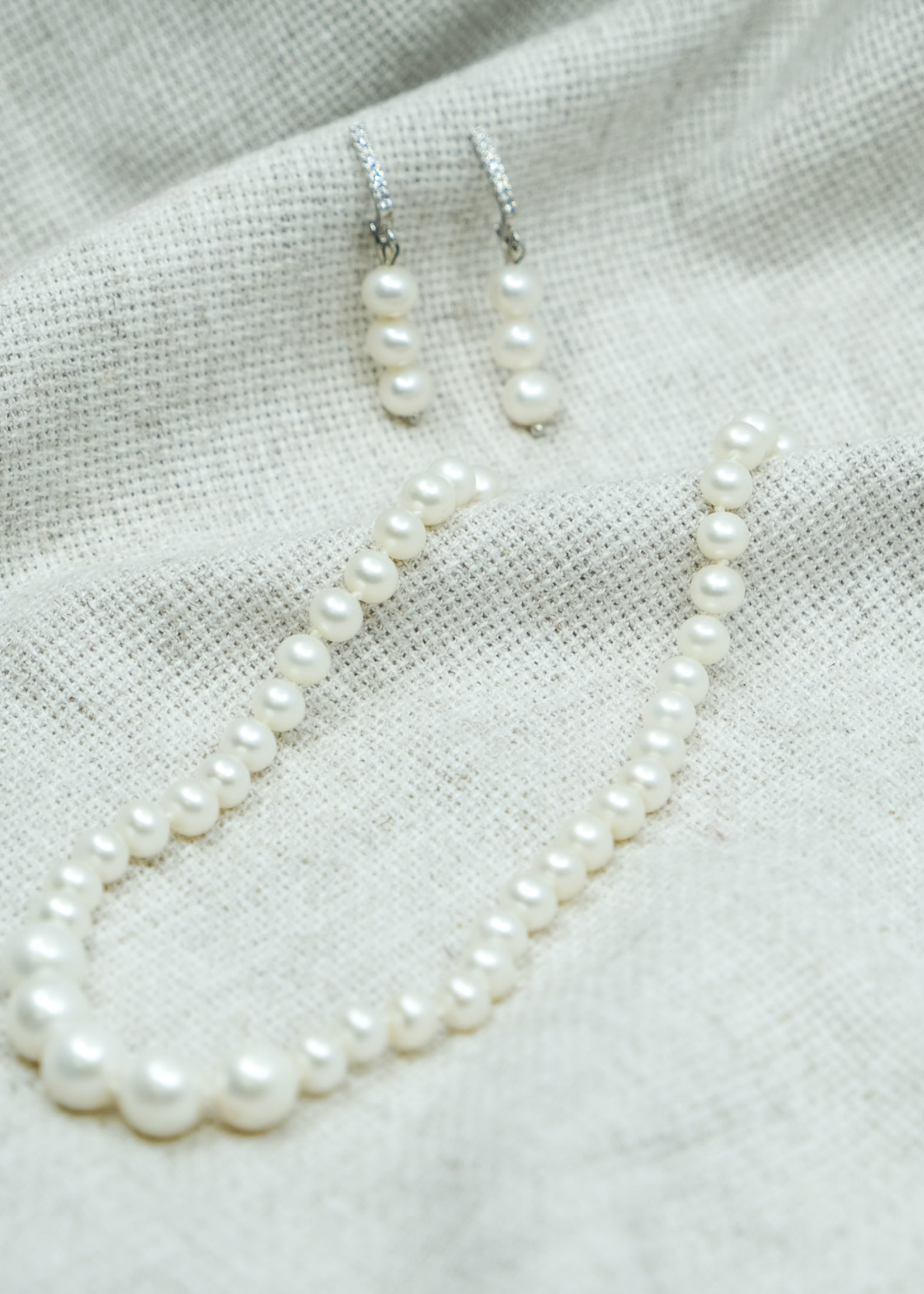 None JEWELRY -  Pearl and Gemstone Drop Earrings With Pearl Necklace