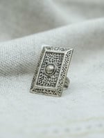 None Hammered Rectangle Ring