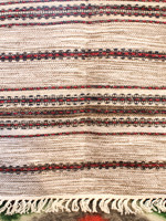 None HOME -Runner  60'' x 26'' Wool  with Red, Grey, Black and White Pattern