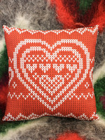 None Printed “stitched” Heart Pillow