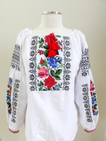 Blouse Pink/Red/Blue Embroidered Flowers  (M)