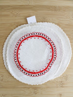 Placemats Linen Embroidery for Cups Set of 5