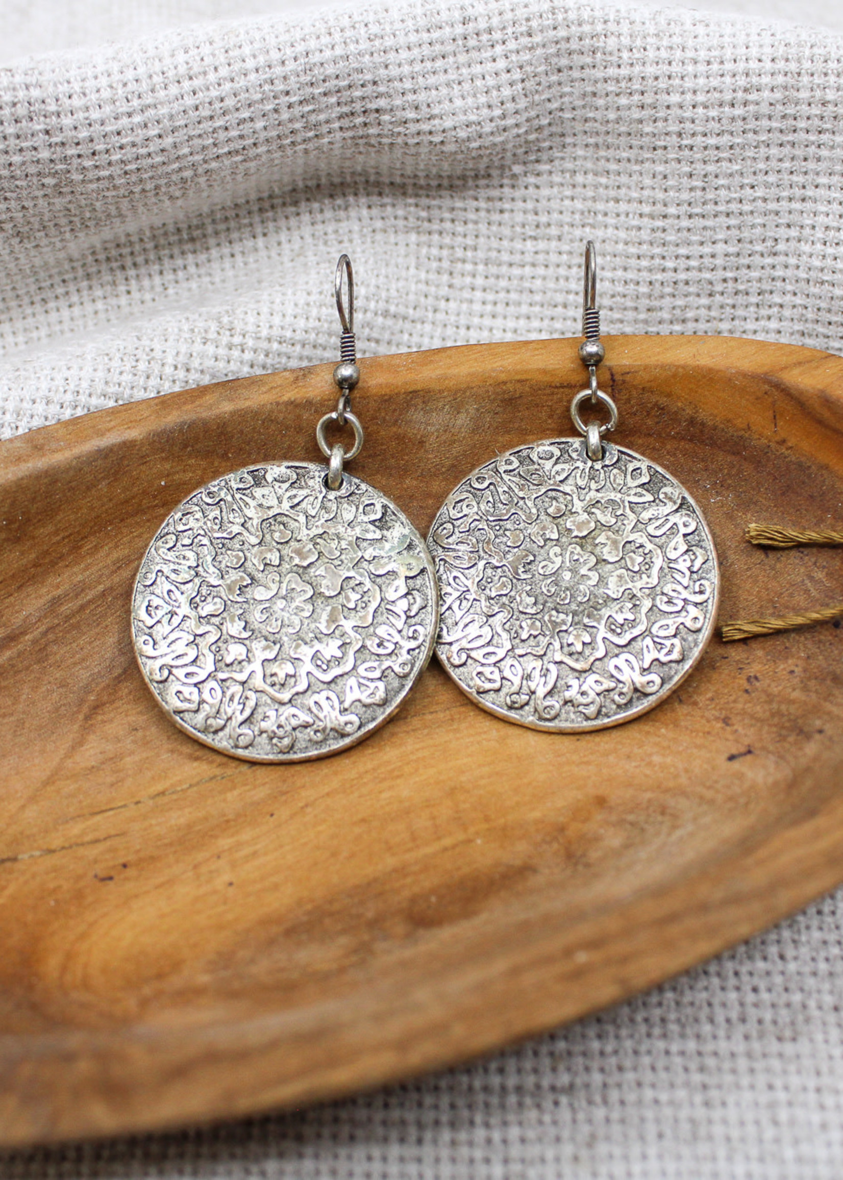 None Patterned Circle Earrings