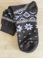 APPAREL - (M) Brown Socks with Deer Medium