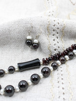 None JEWELRY - Black and White Pearl Neck/Ear