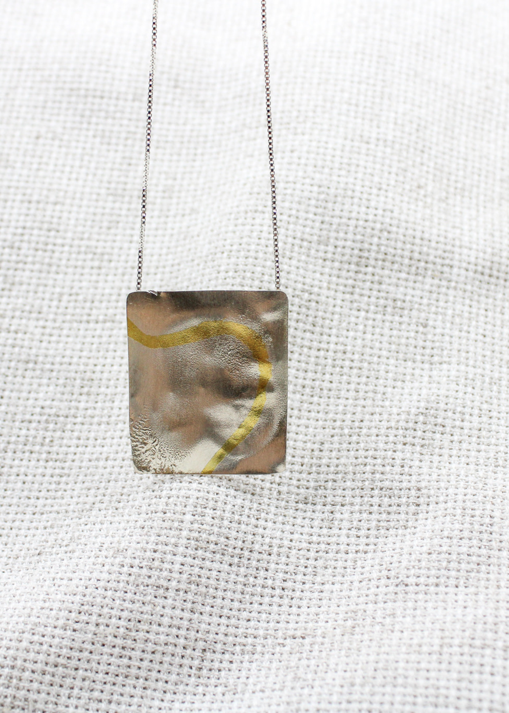 JEWELRY - Sterling Silver, 24 k Gold Patina on Necklace