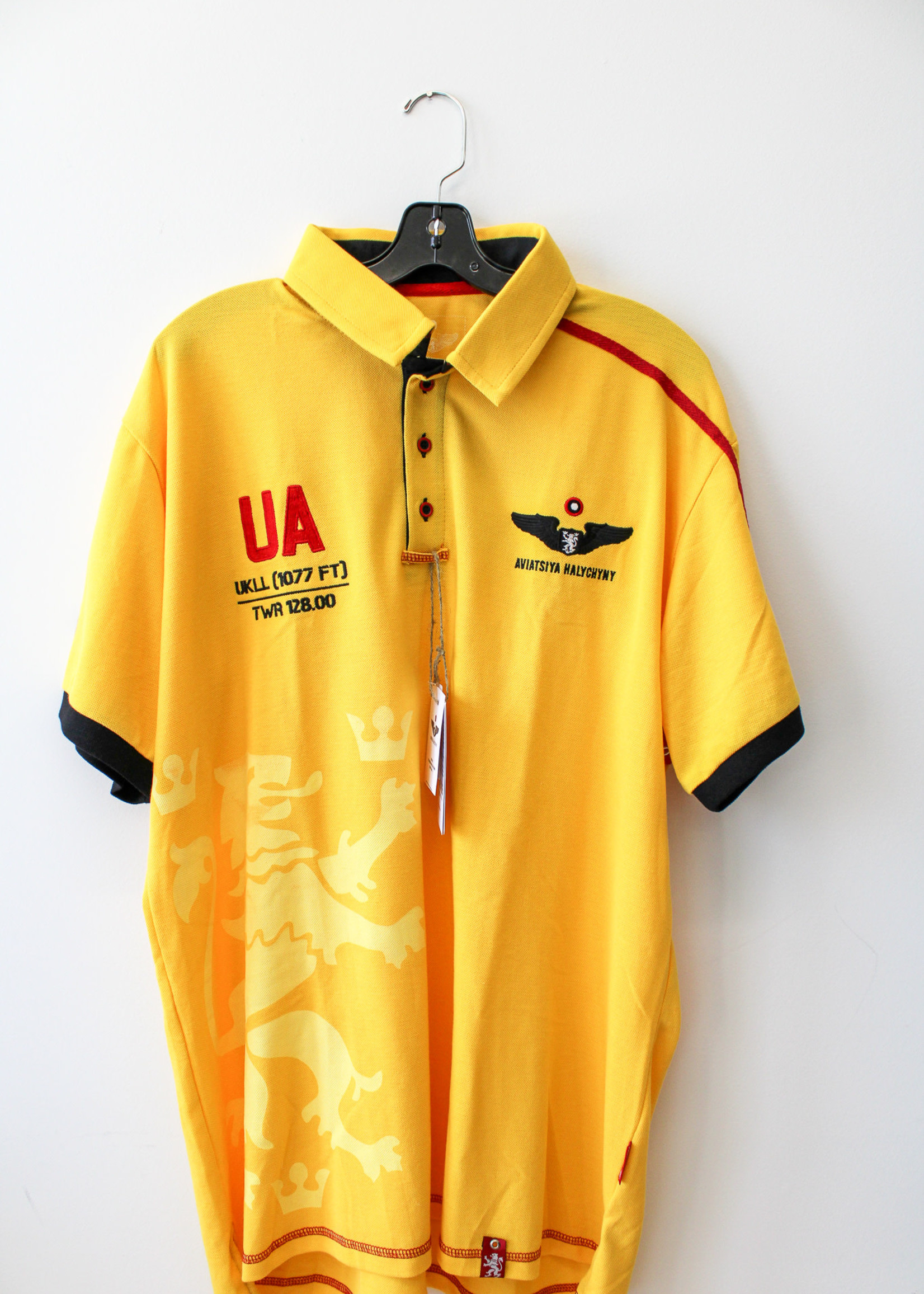 APPAREL - (M) POLO - Yellow, "UA", Short Sleeve