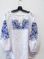 APPAREL - Vyshyvanka - Bust: 45" Length: 24" (Small- Medium ) Blue roses
