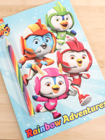 BOOK- KIDS - Rainbow Adventures! coloring book with pencil