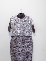 DRESS-Mauve Floral Print Sweater Dress (L)