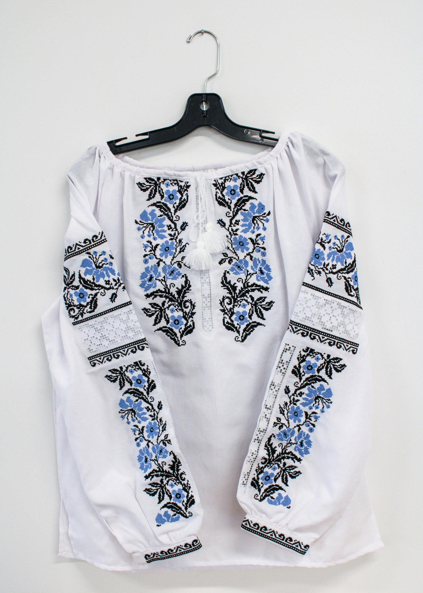 APPAREL - (W)Vyshyvanka White/Blue/Black/Lace Floral Embroidery 48-3XL