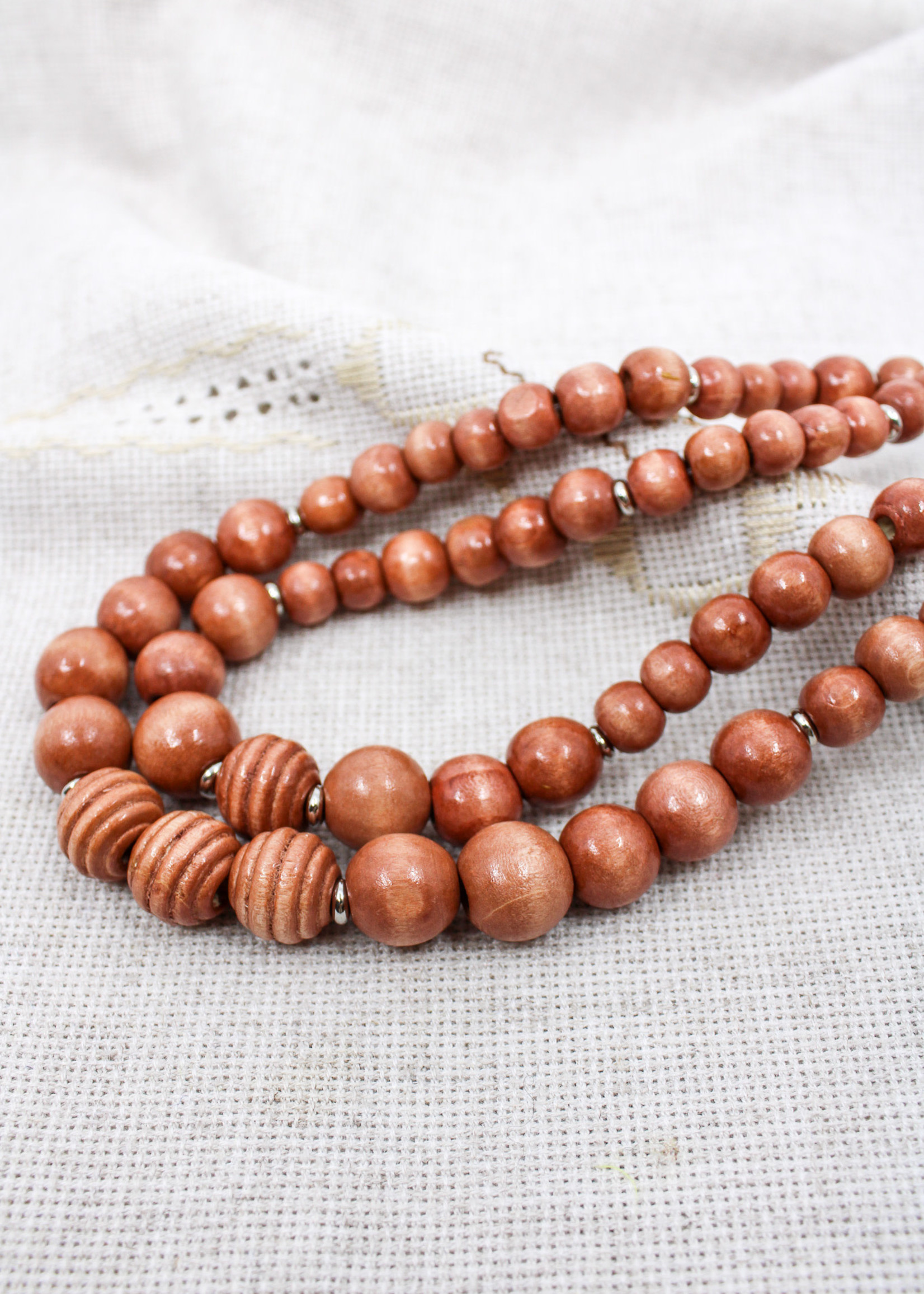 ACCESSORIES - Necklace  Wooden  2 strand, 16 "