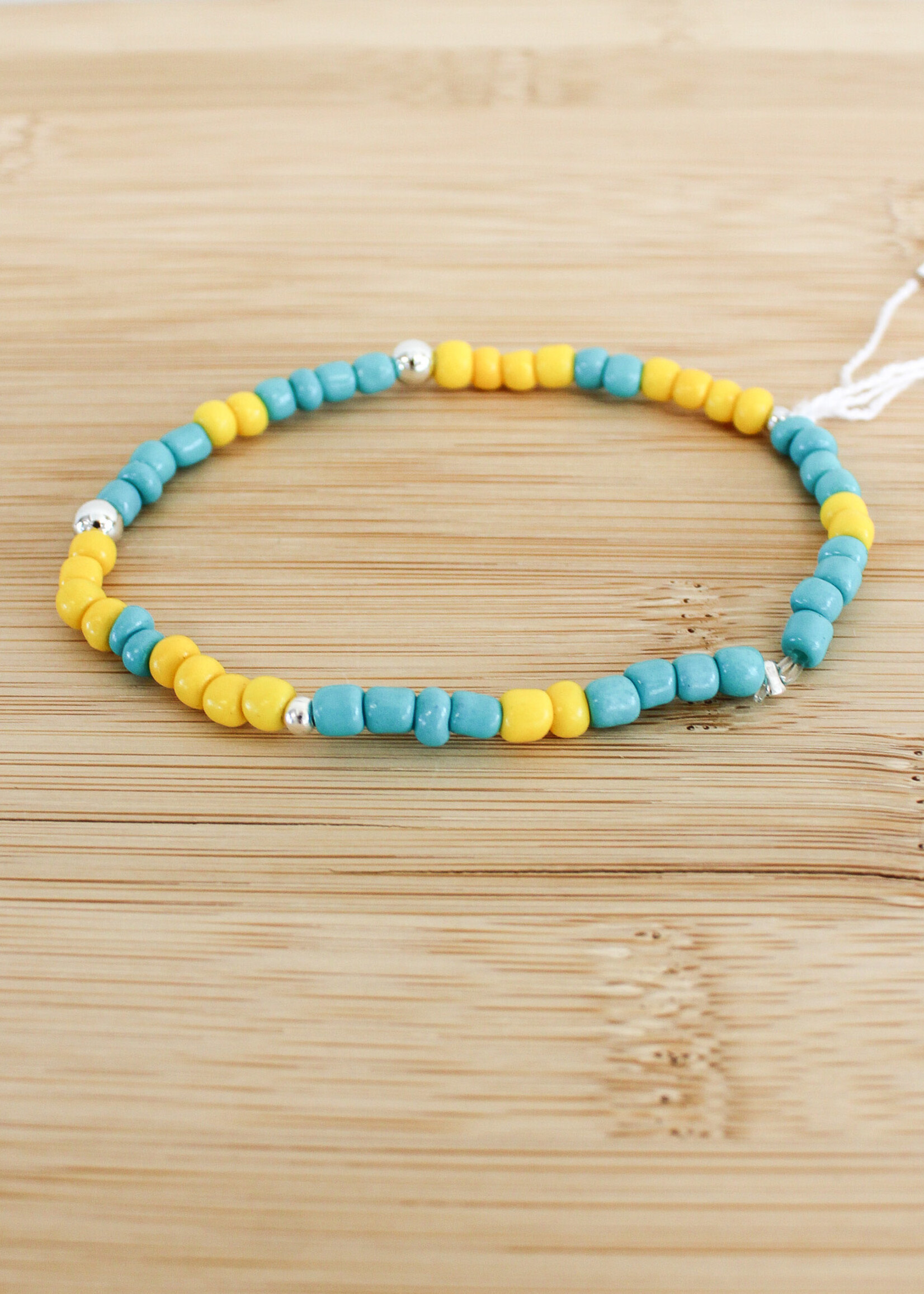 ACCESSORIES - Bracelet Blue/Yellow Beads 1 strand
