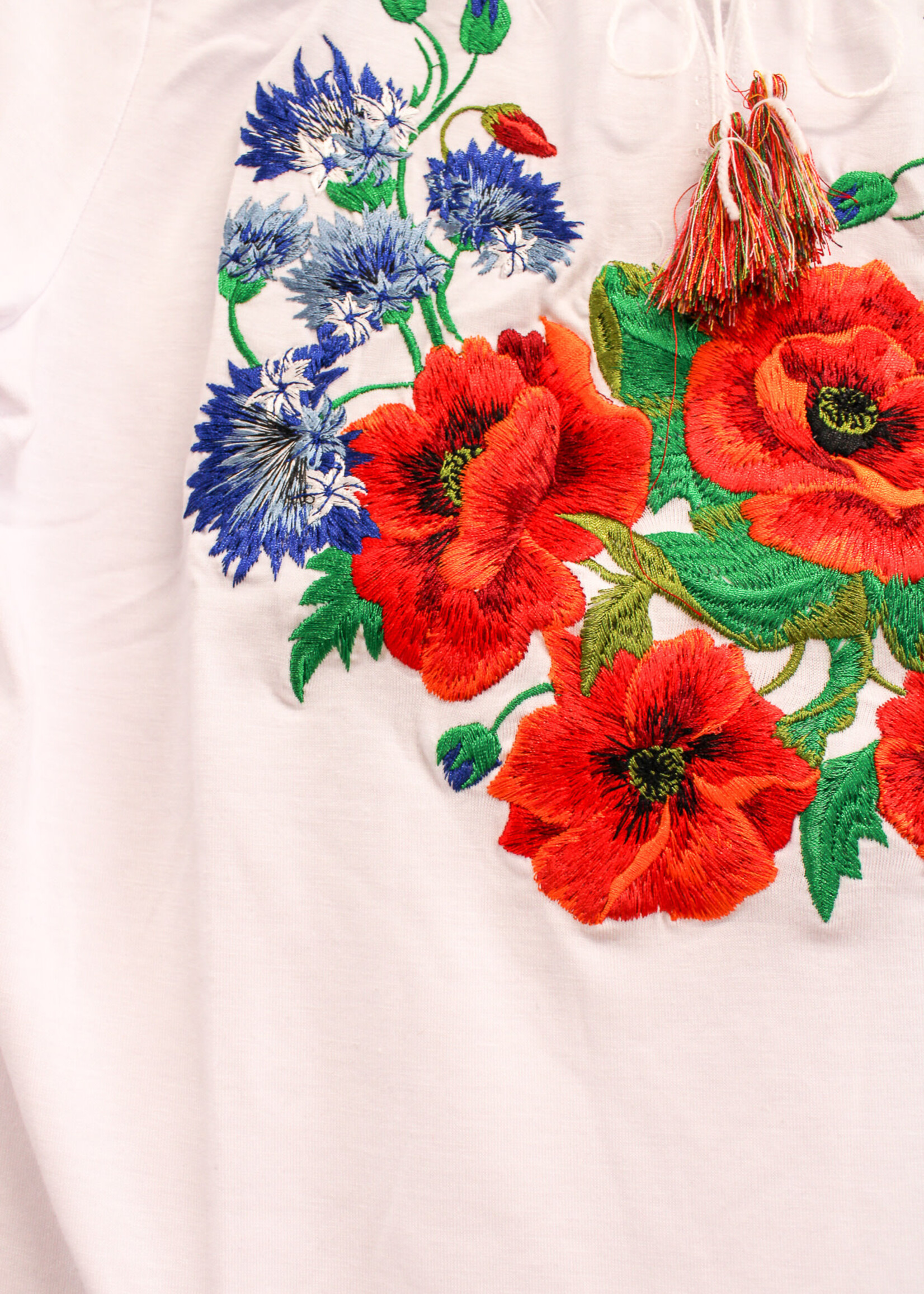 APPAREL -TSHIRT - (W) Poppies and Blue Flowers