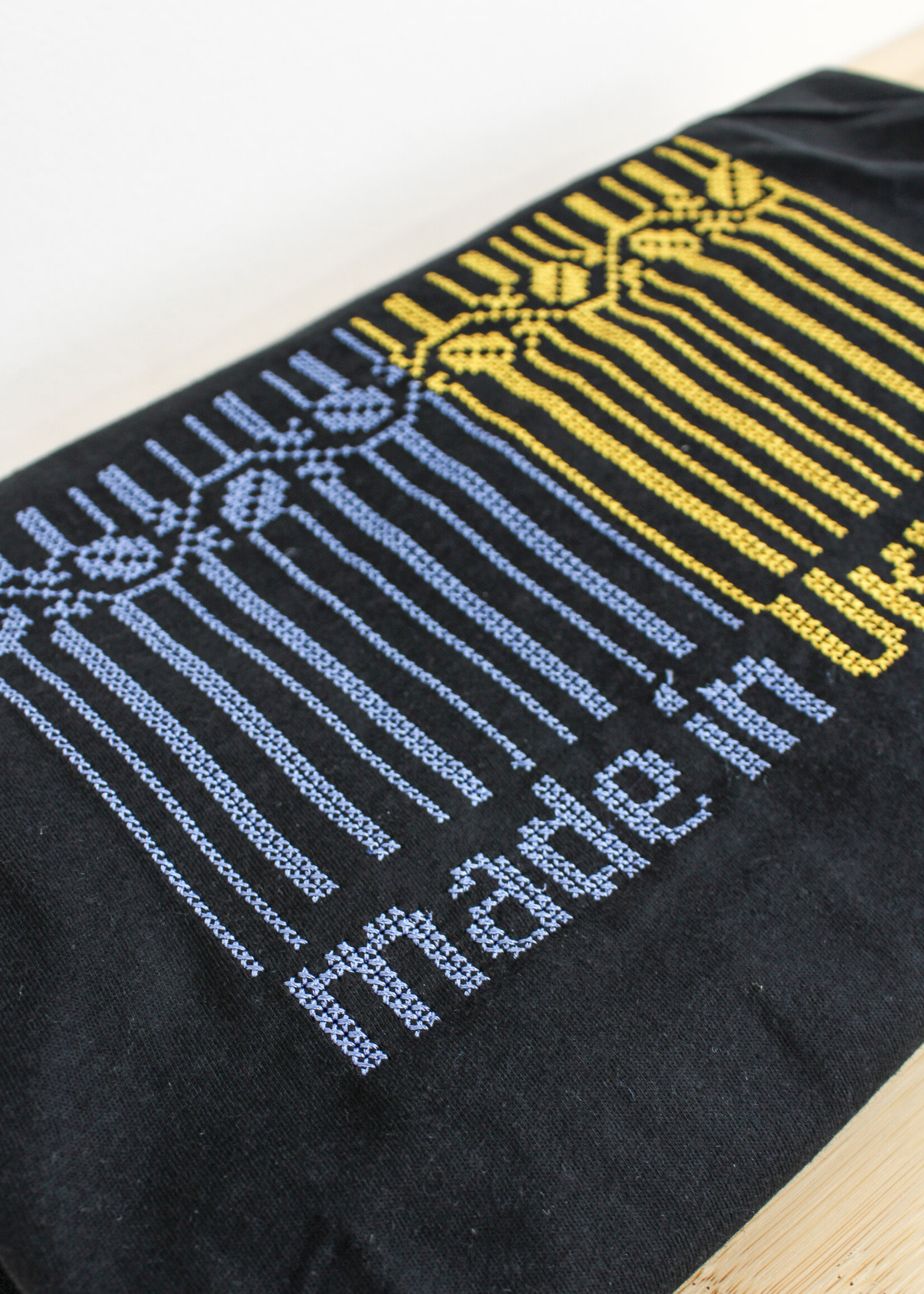 APPAREL -T- SHIRT - (M) Black "Made in Ukraine" with Blue/Yellow Stitching