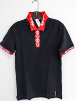 APPAREL - Black POLO- (Small), with Embroidered Collar