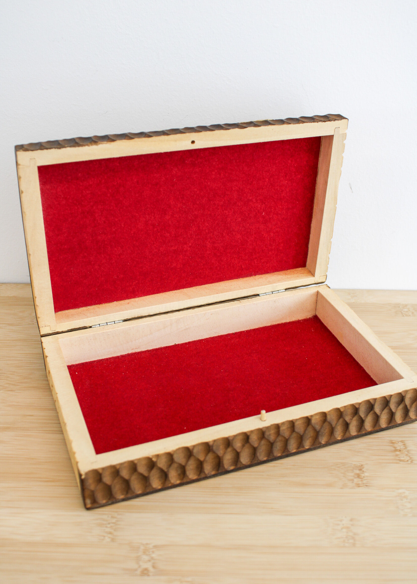 HOME - Wood Box,  Carved in Roses