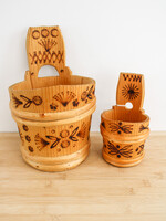 HOME - Sauna Buckets, decorative  set of 2 ,   burn wood