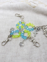 ACCESSORIES - Keychain with Charms  Blue/Yellow Beads