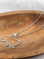 ACCESSORIES - Necklace Map of Ukraine Cut-out Silver