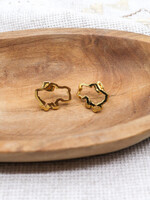 ACCESSORIES - Earrings map of Ukraine cut-out Gold