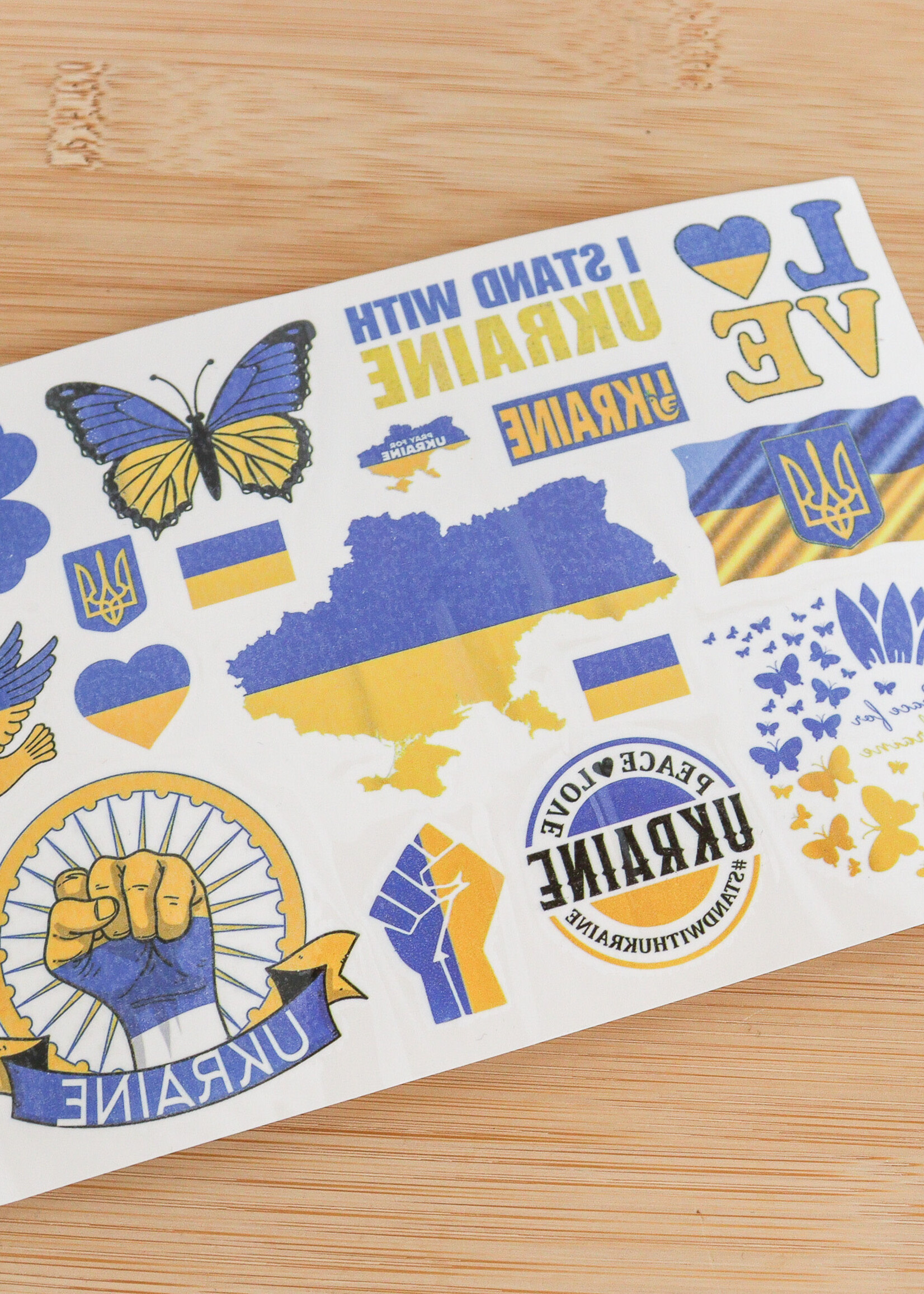 ACCESSORIES - I Stand with Ukraine Temporary Tattoos Sheet