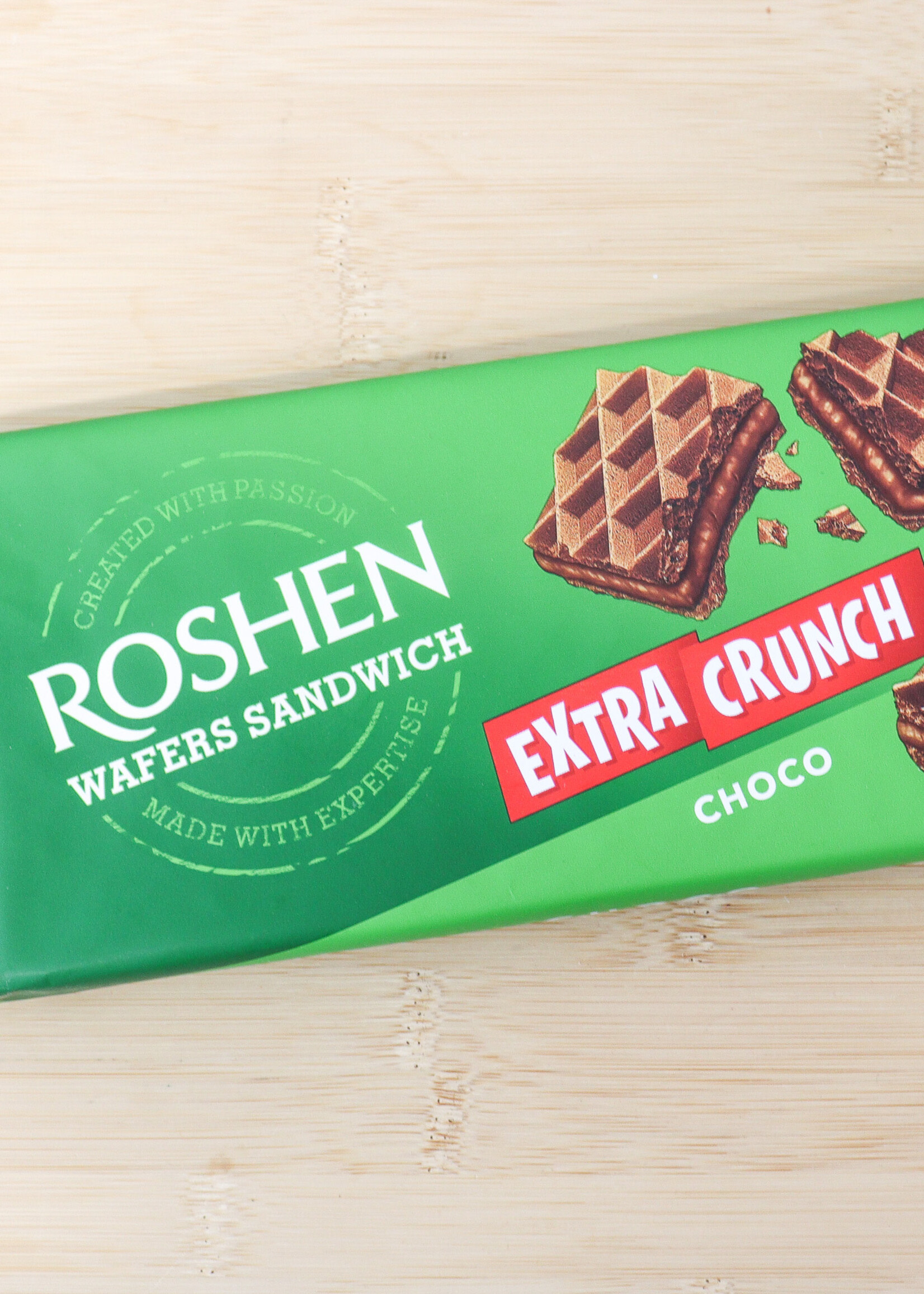 FOOD - Wafers Sandwich Choco  Extra Crunch Roshen , made with expertise in Ukraine.