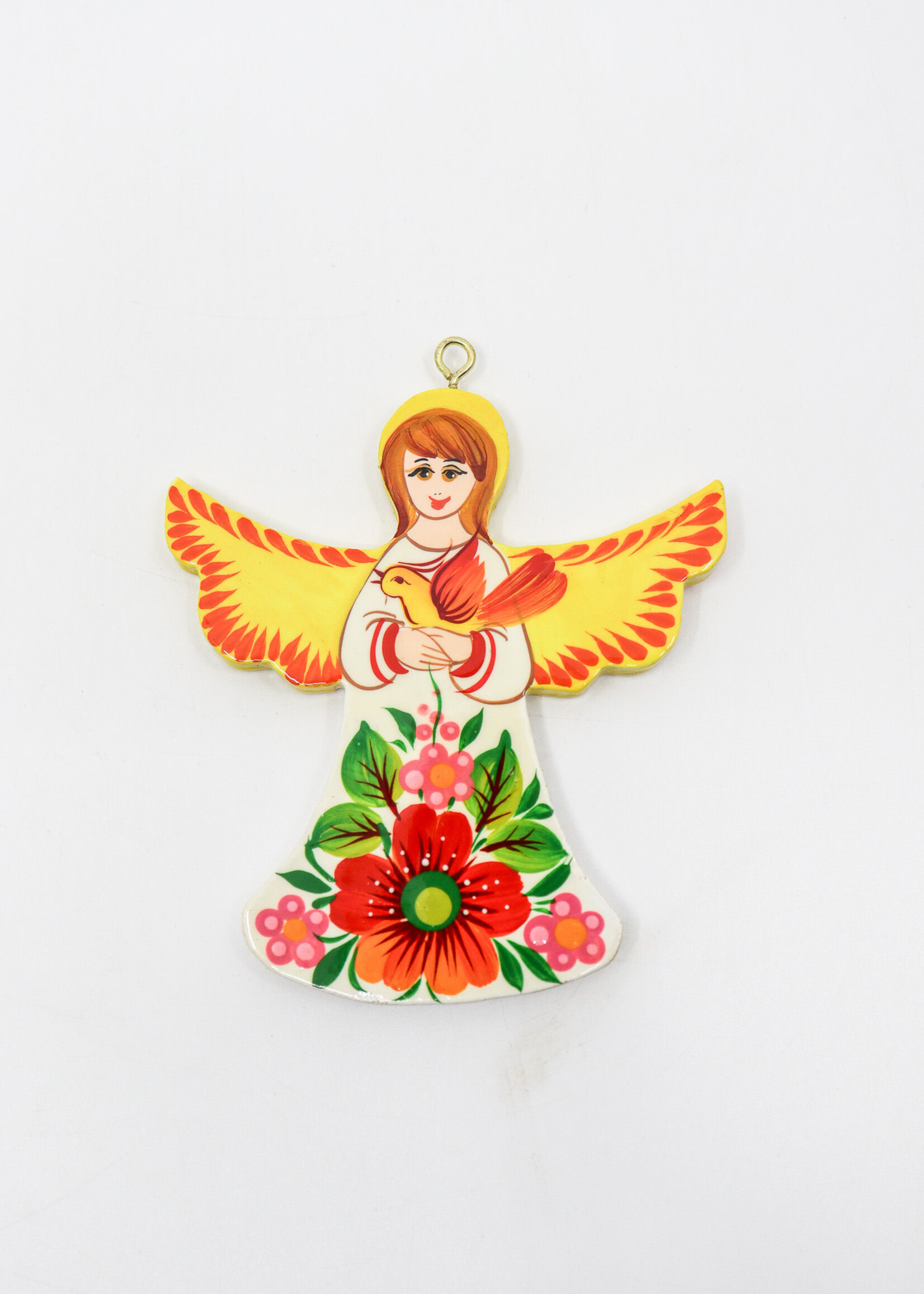 DECOR - Angel, Hand Painted on both sides in Petrykivka Style Christmas Ornament