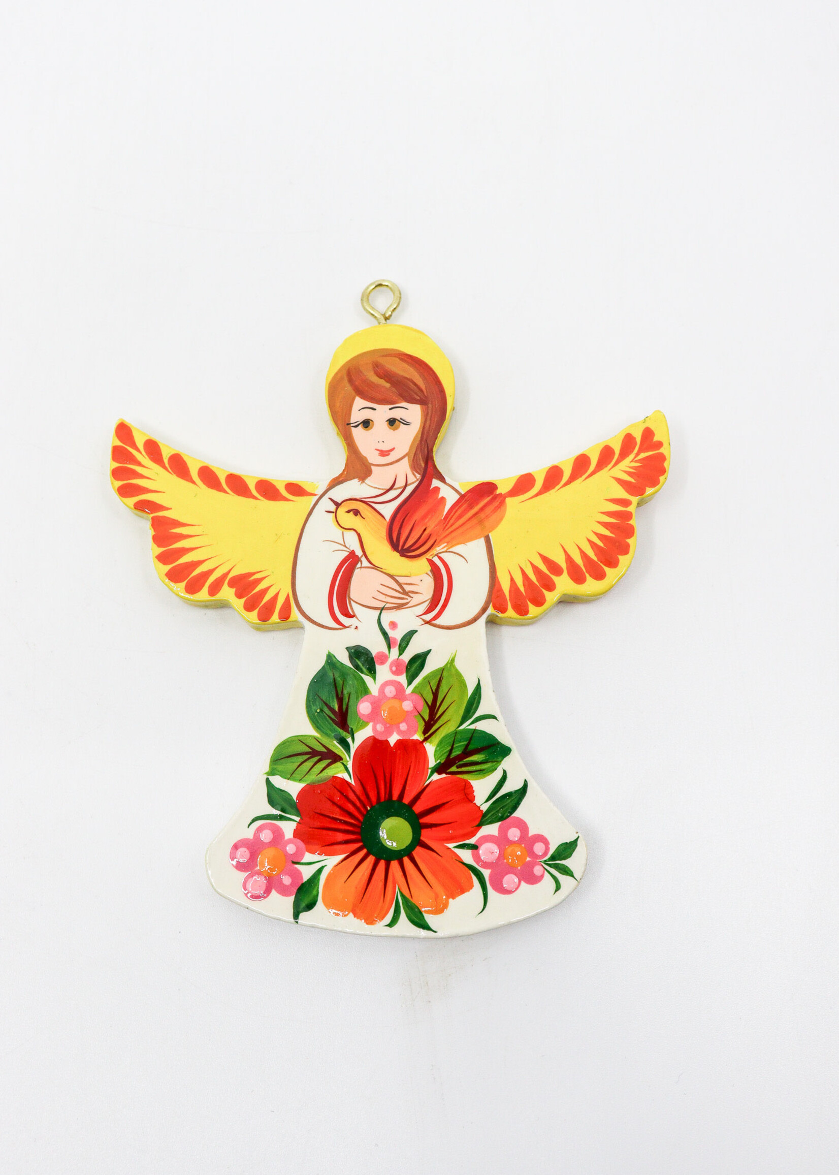 DECOR - Angel, Hand Painted on both sides in Petrykivka Style Christmas Ornament