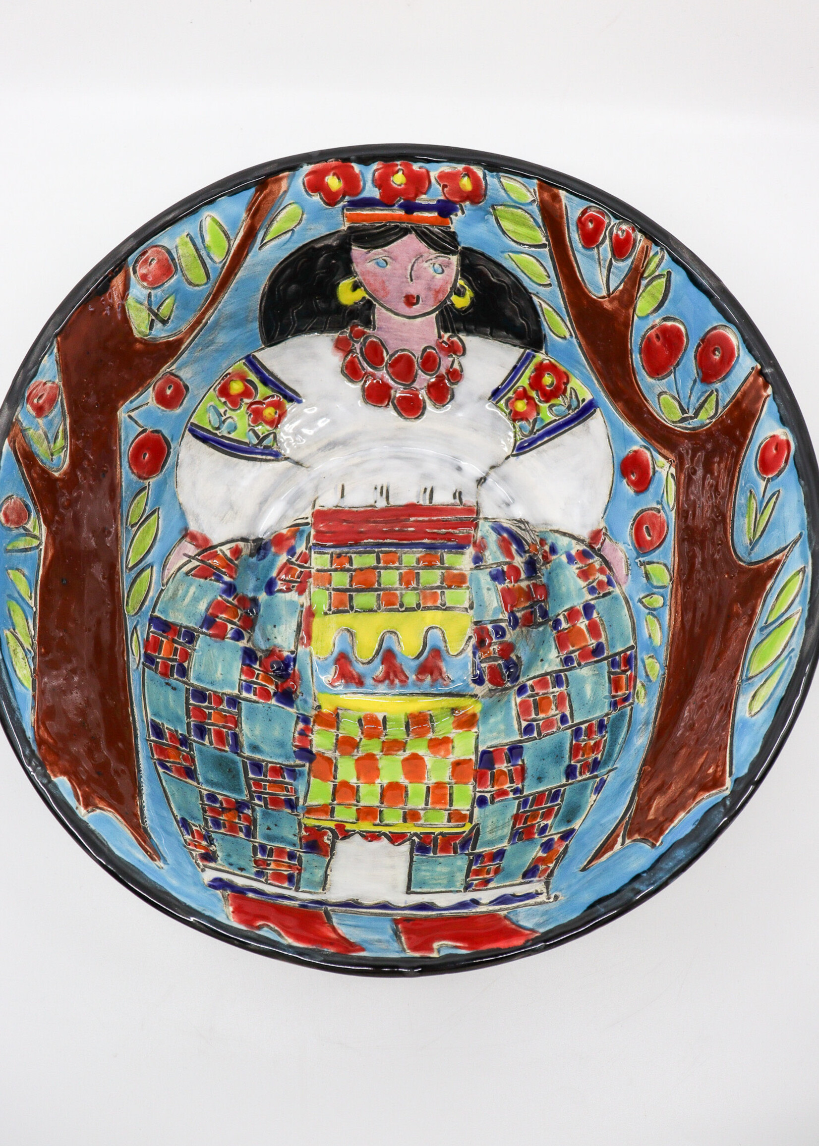 HOME - Ceramics -Pasta Bowl,  Woman in Ukrainian Costume