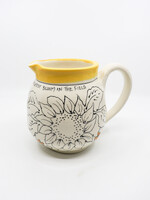 CERAMICS - Small Jug, Yellow Sunflowers, Be the Strongest, Tallest, Brightest Bloom in the  Field"