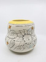 CERAMICS - Medium Vase, Yellow Sunflowers, "Whatever Life Plants You, Bloom with Grace"