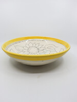CERAMICS - 10" Bowl, Yellow Sunflowers, "The Best Things in Life are The Places We've Been, The People we Love and The Memories Made Along The way"